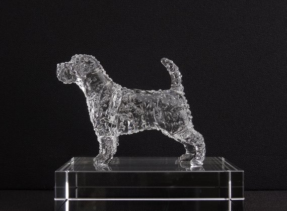 Glass Jack Russell Terrier Scuplture