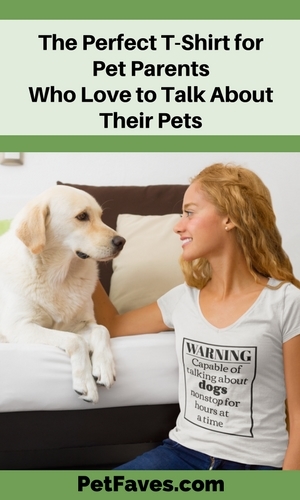 girl wearing Warning: Capable of Talking About Dogs Nonstop for Hours at a Time T-shirt and petting her Labrador Retriever
