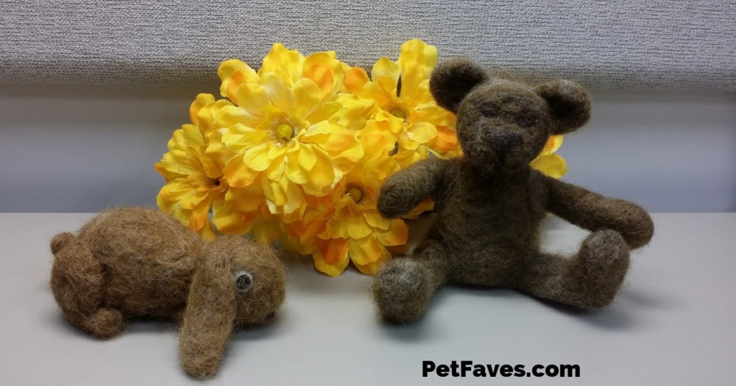 Needle felted bear and bunny